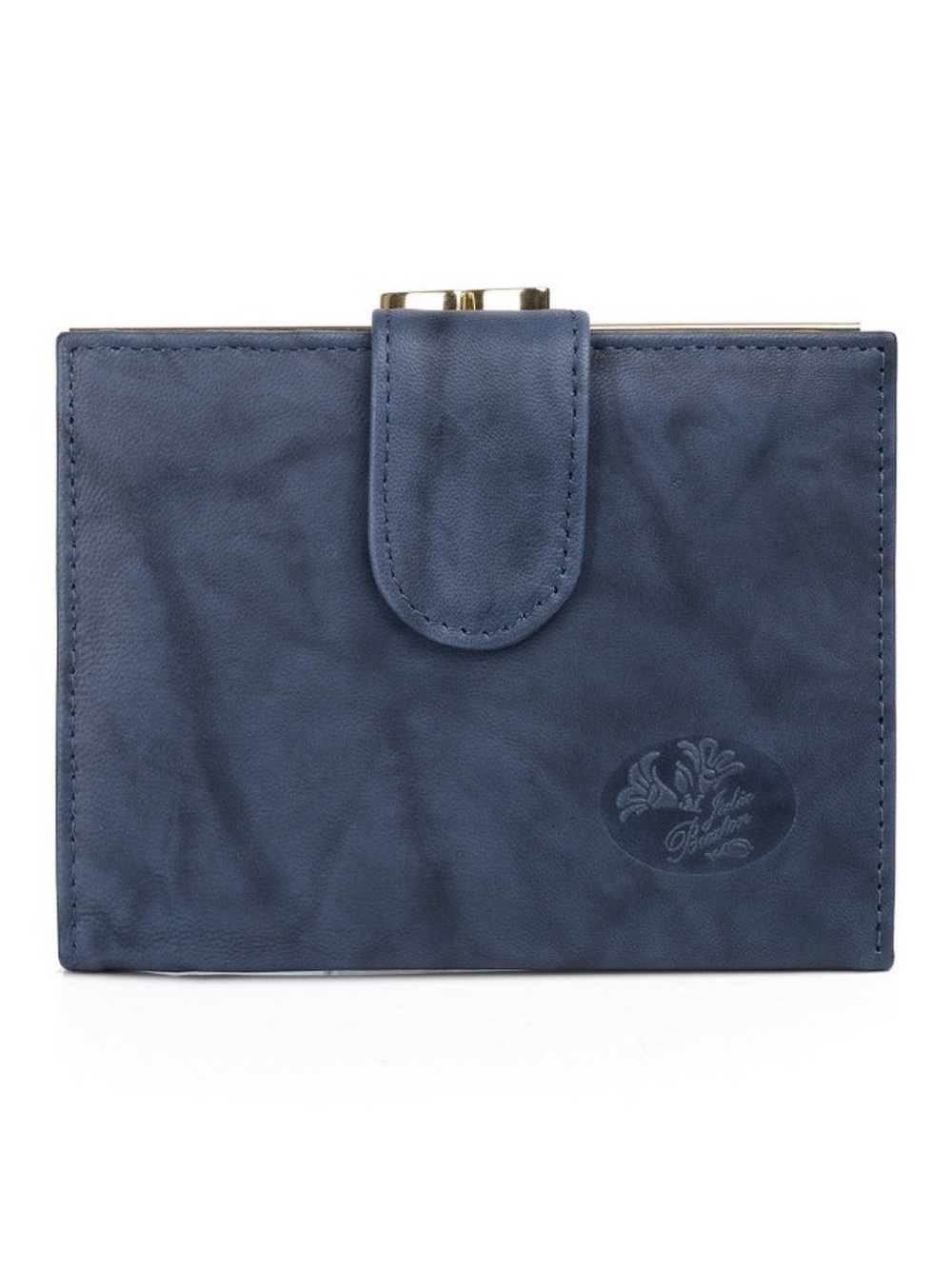 Buxton Navy Faux Leather Snap-Closure Wallet